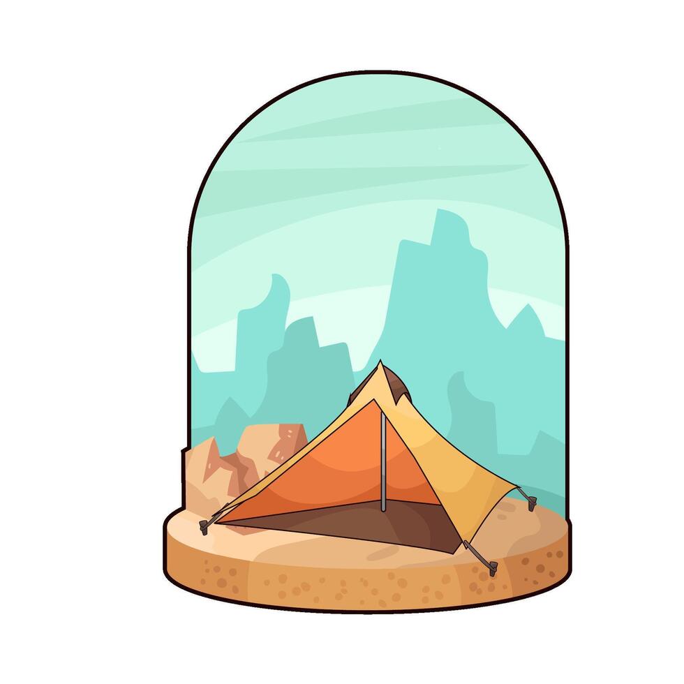 Illustration of yellow comfortable tent vector