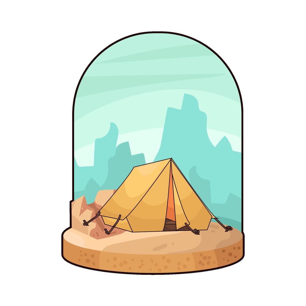 yellow comfortable tent illustration vector