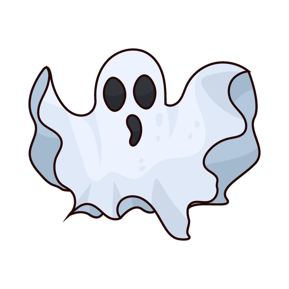 Illustration of white flying ghost vector