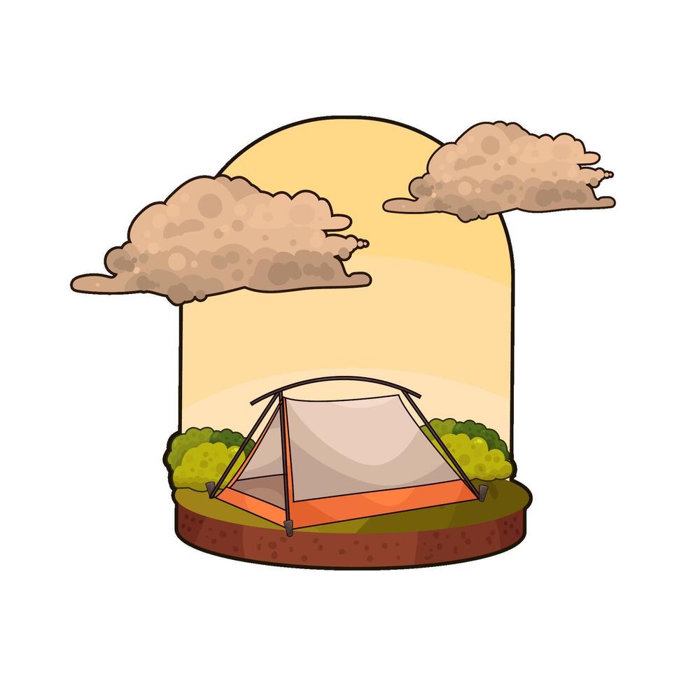 tent under the clouds illustration vector