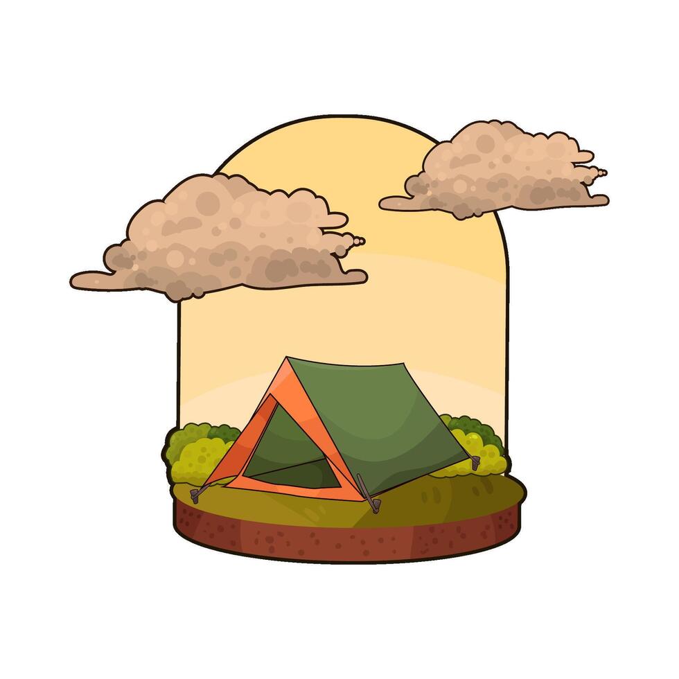 small green tent vector