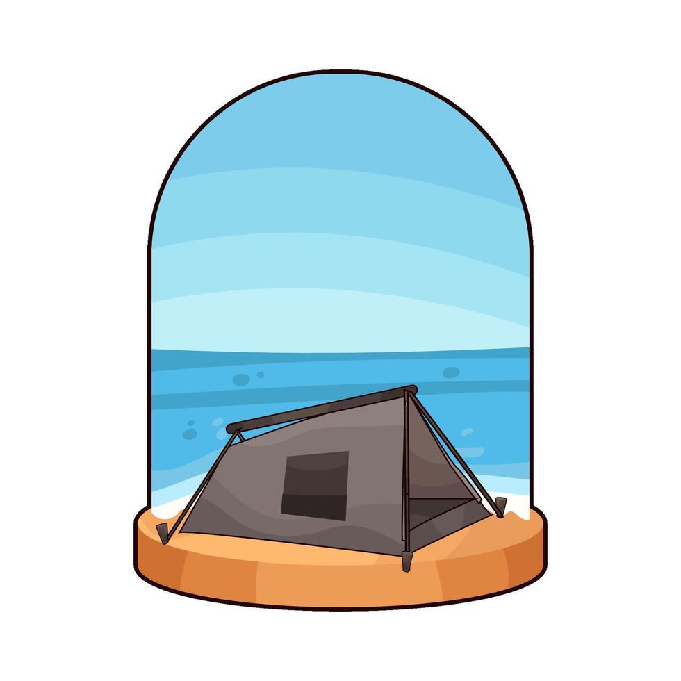 black tent on the coast vector
