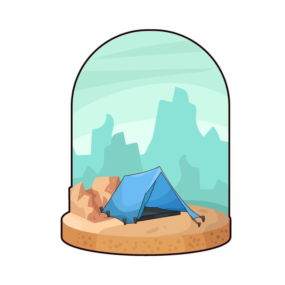 Illustration of small blue tent vector