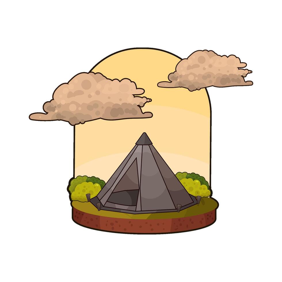 tent under the clouds vector