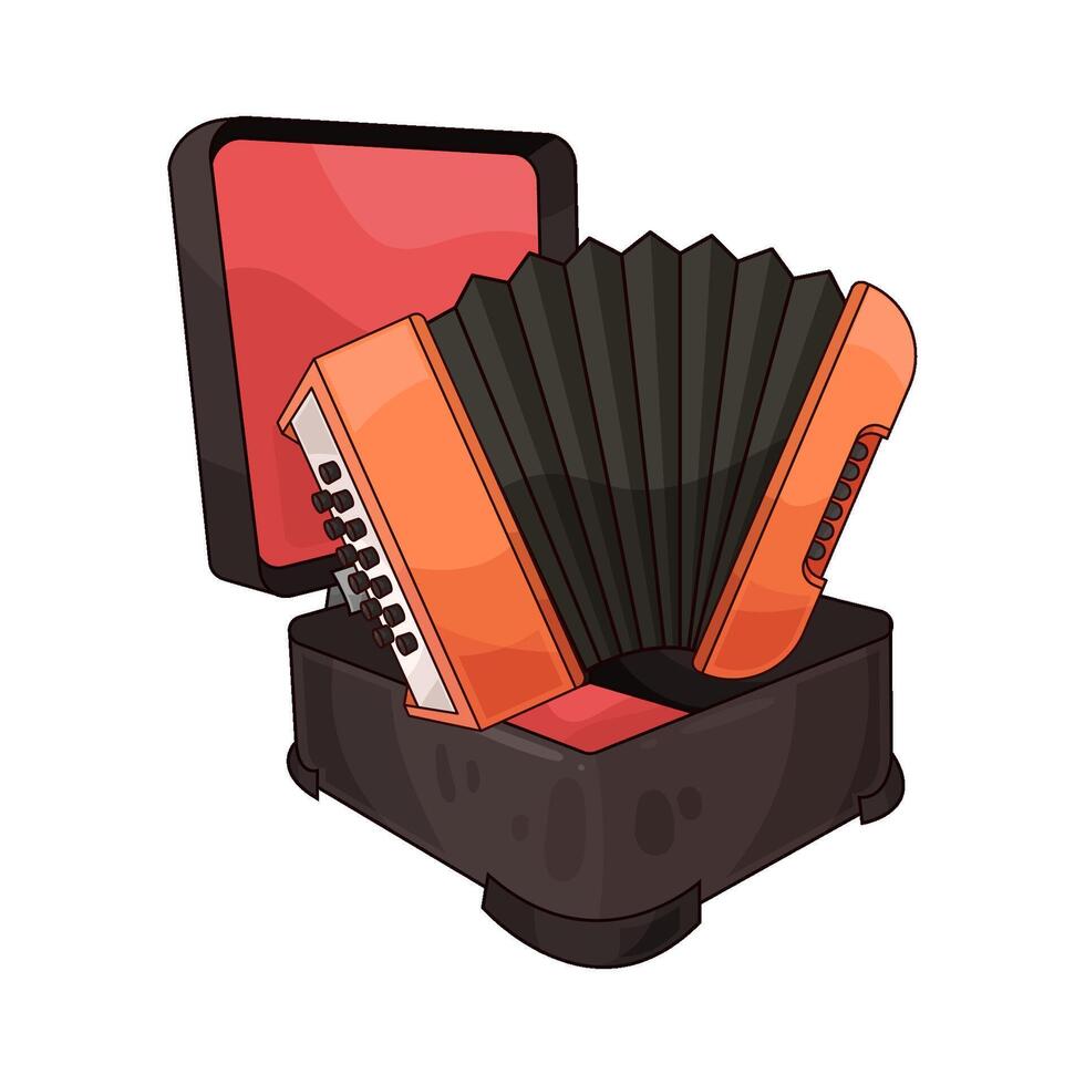 accordion on the box vector