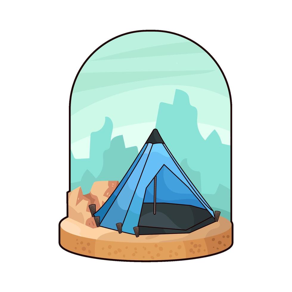 small blue tent vector