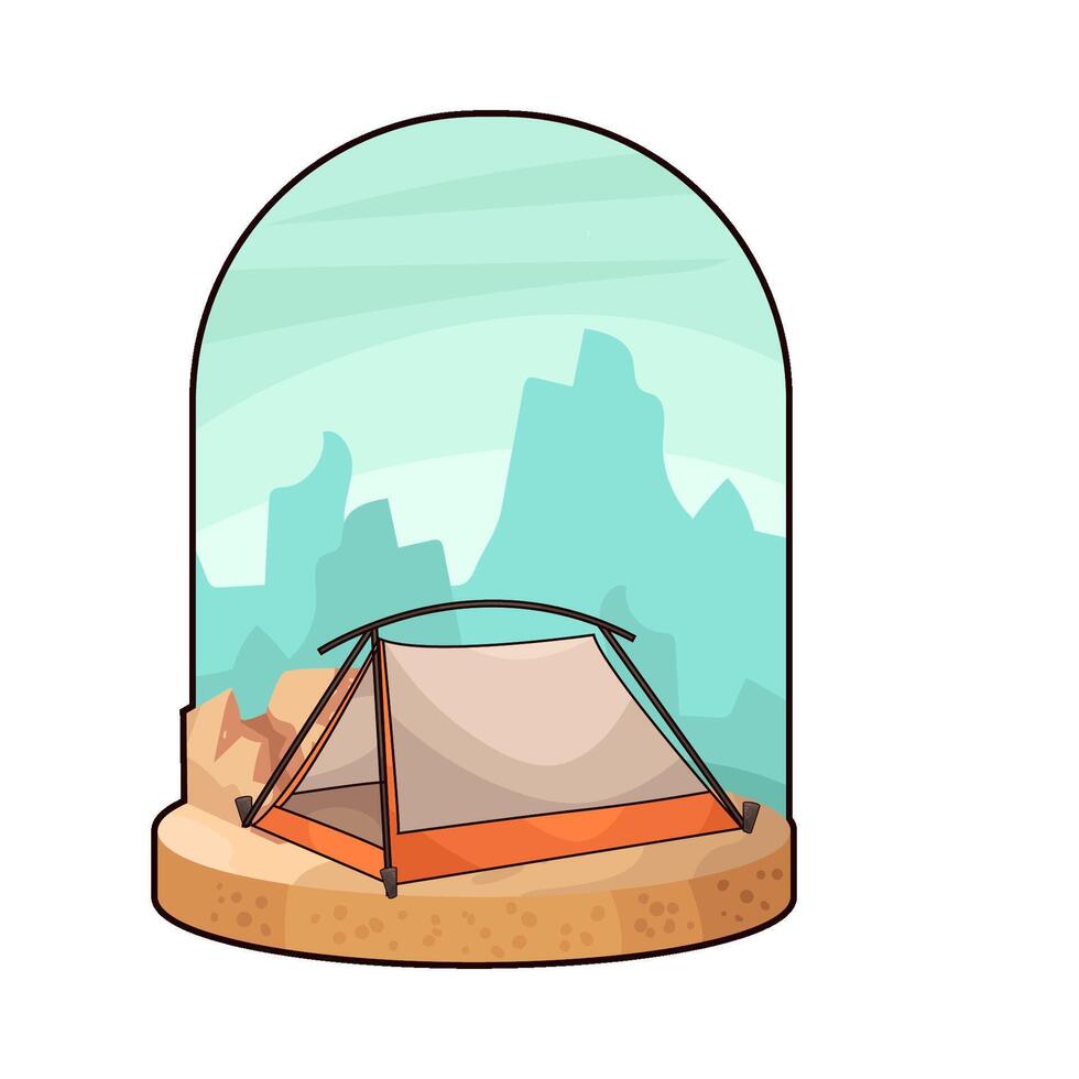 small cream tent vector