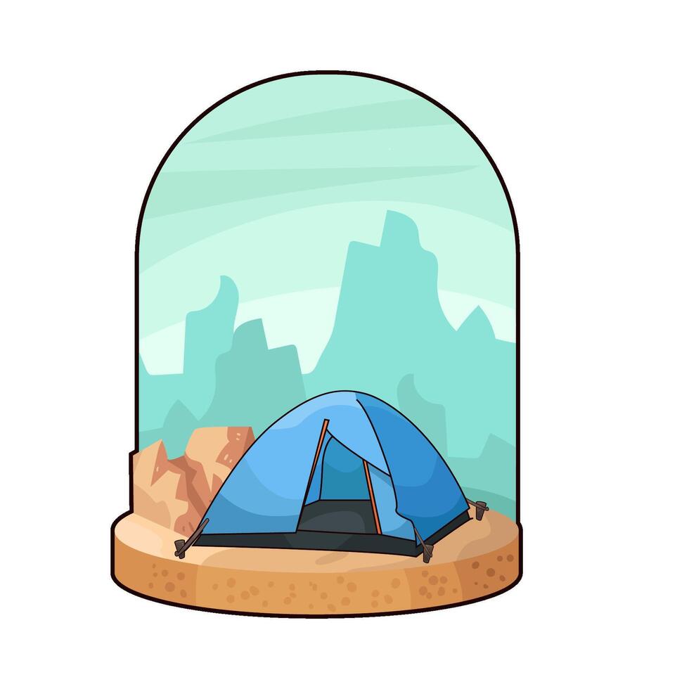 tent with open door vector