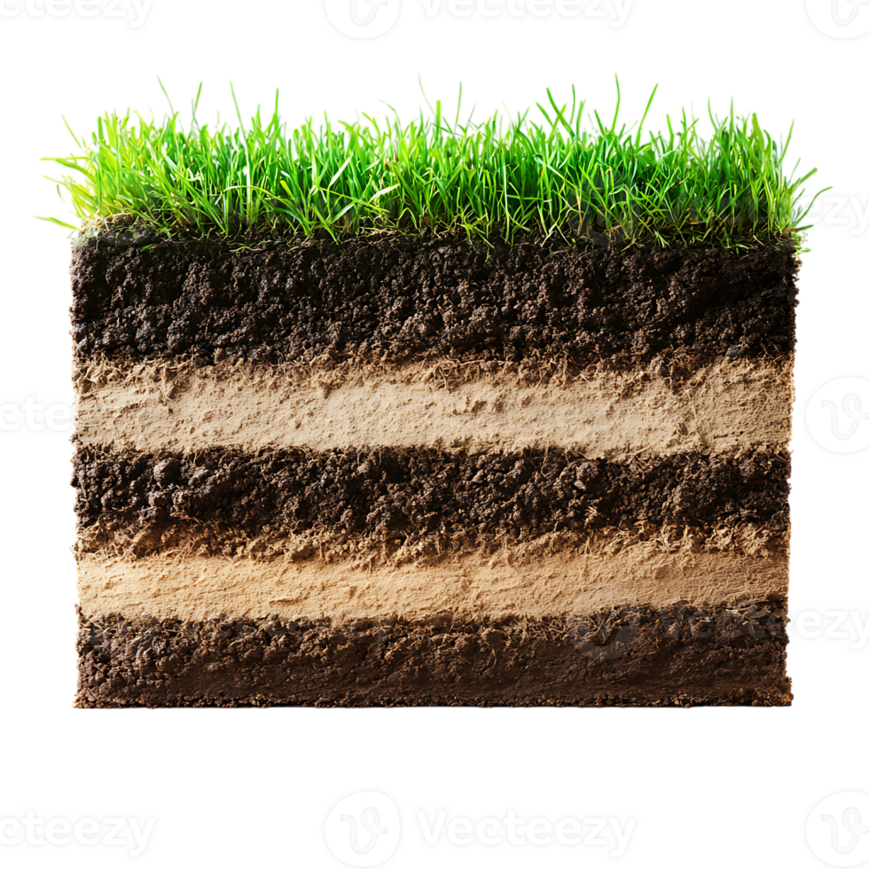 Soil and grass in a soil layer png