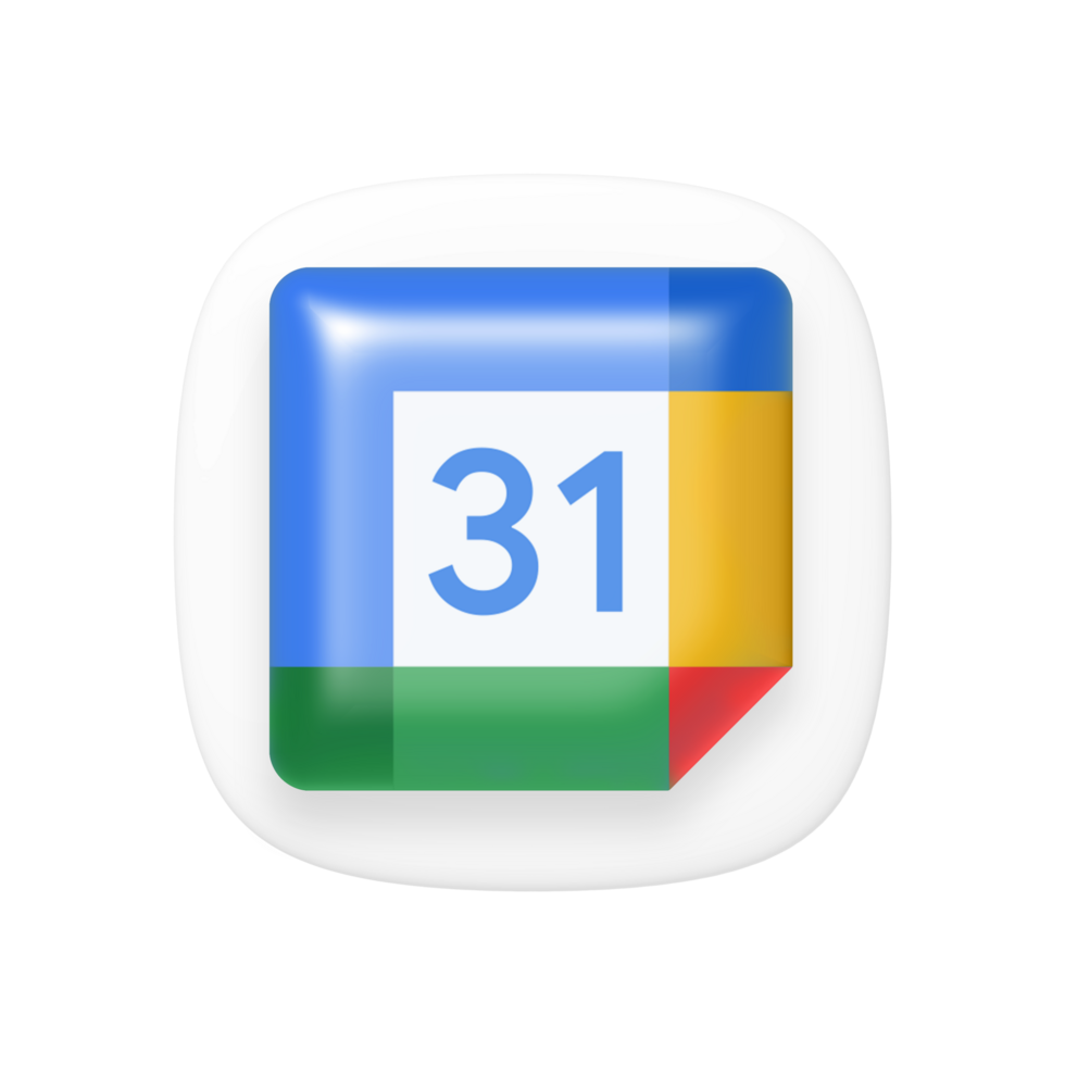 Google Calendar app icon on transparent background png