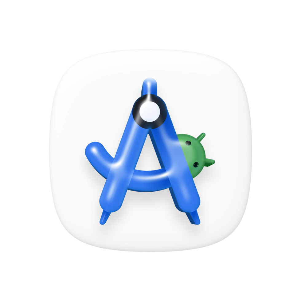 Google Android Studio on transparent background png