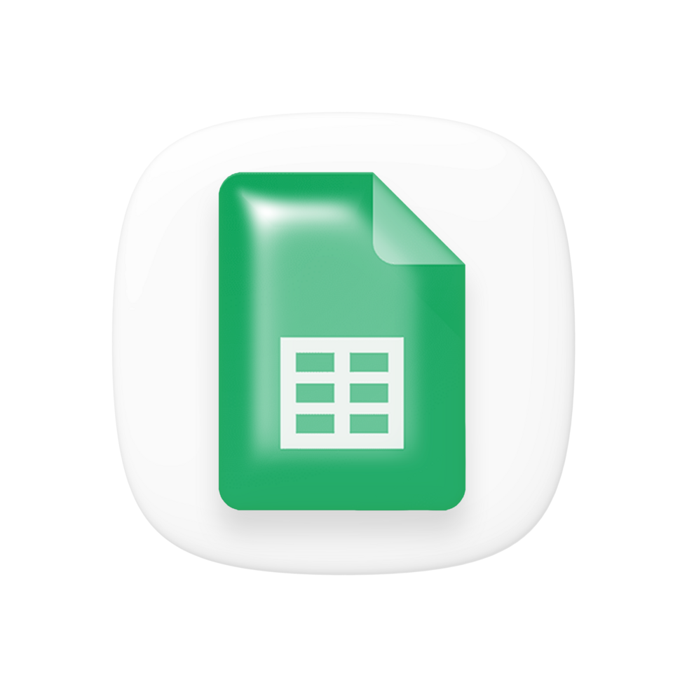 Google Sheets logo on transparent background png