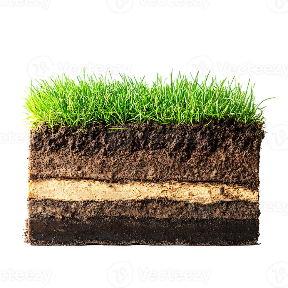 A piece of soil with grass growing on it png