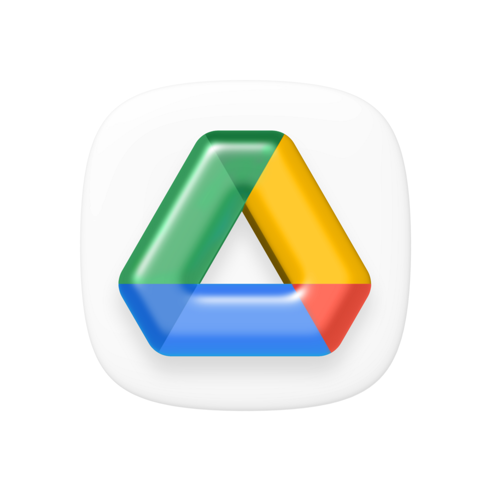 Google drive app icon on transparent background png