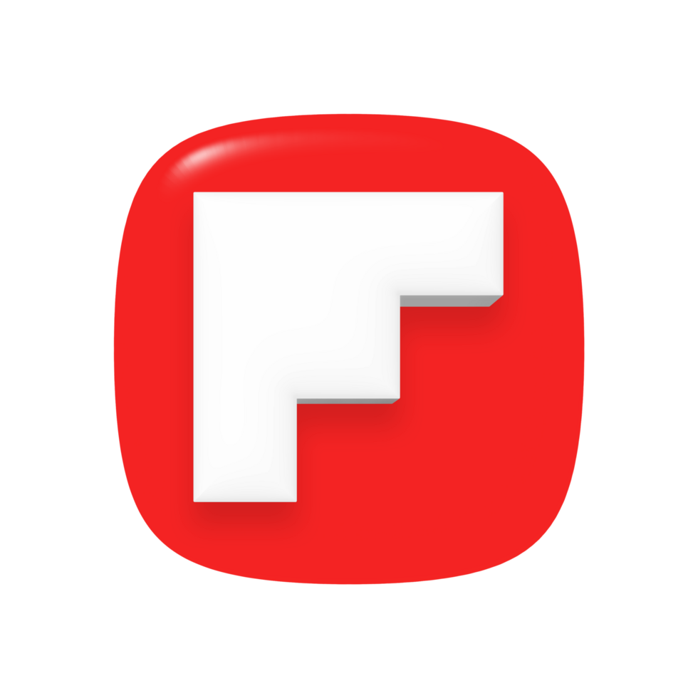 Flipboard app icon on transparent background png