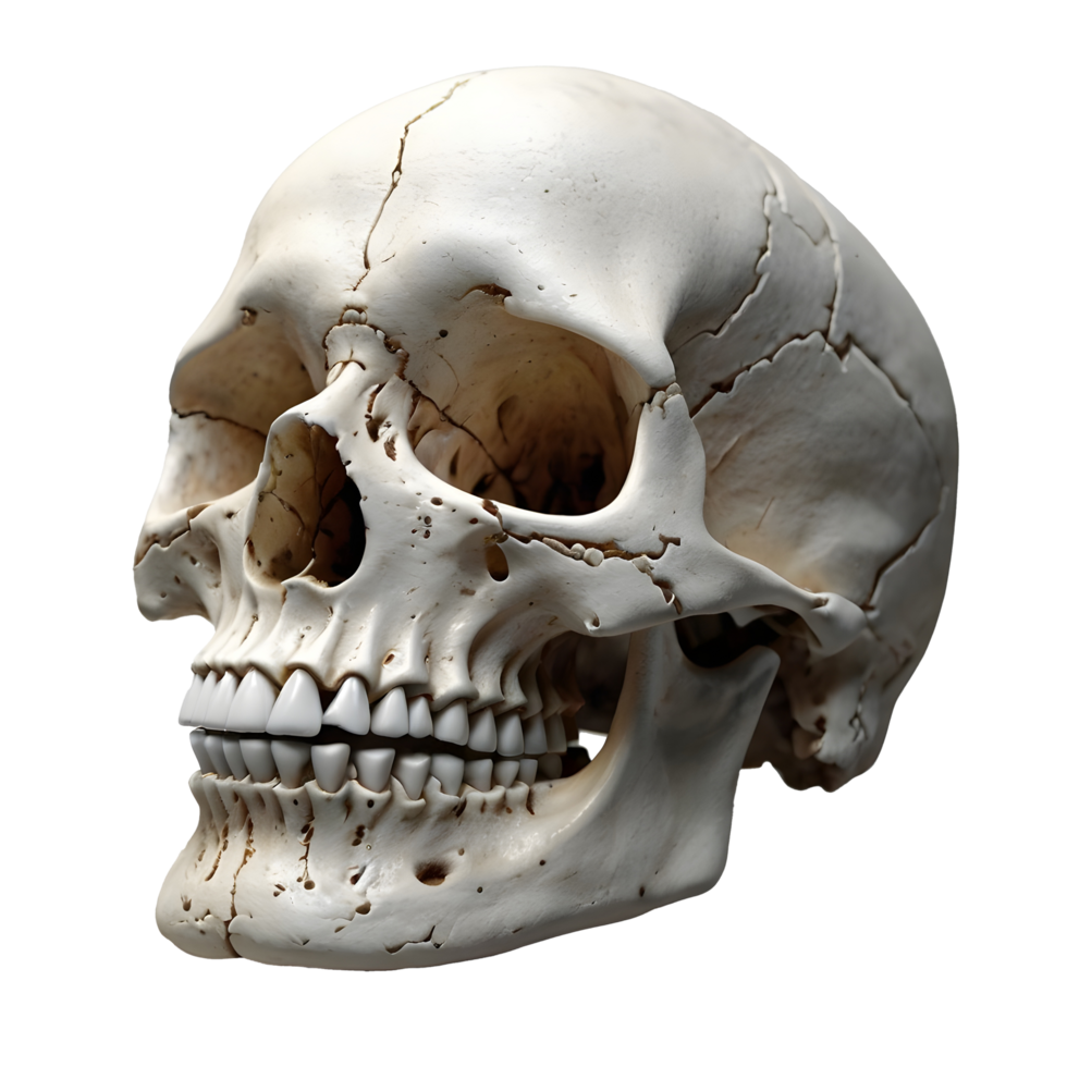 Human skull on a on a transparent background png
