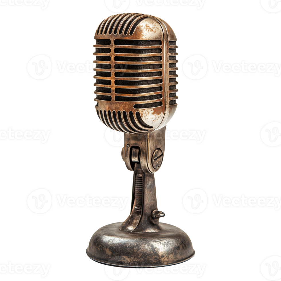 Vintage Microphone A Classic Tool for Music and Broadcasting png