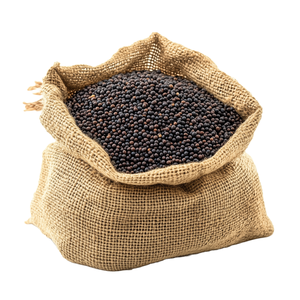 Sack of Black Mustard Seeds for Flavorful Cooking and Nutritional Benefits png