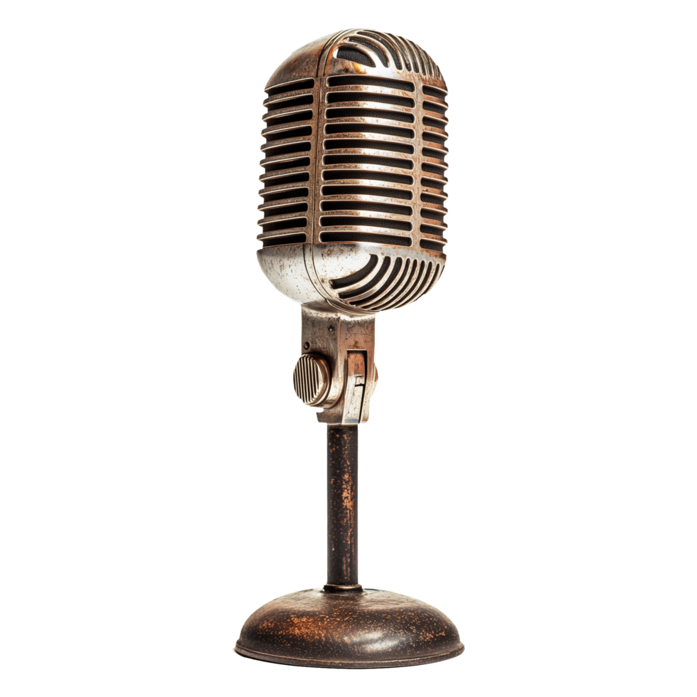 Antique Microphone A Timeless Symbol of Music and Expression png