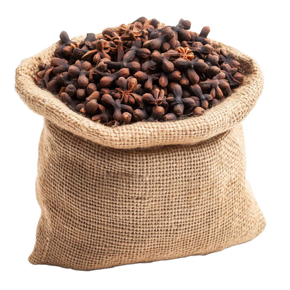 Sack of Whole Cloves for Enhanced Flavor and Culinary Applications png