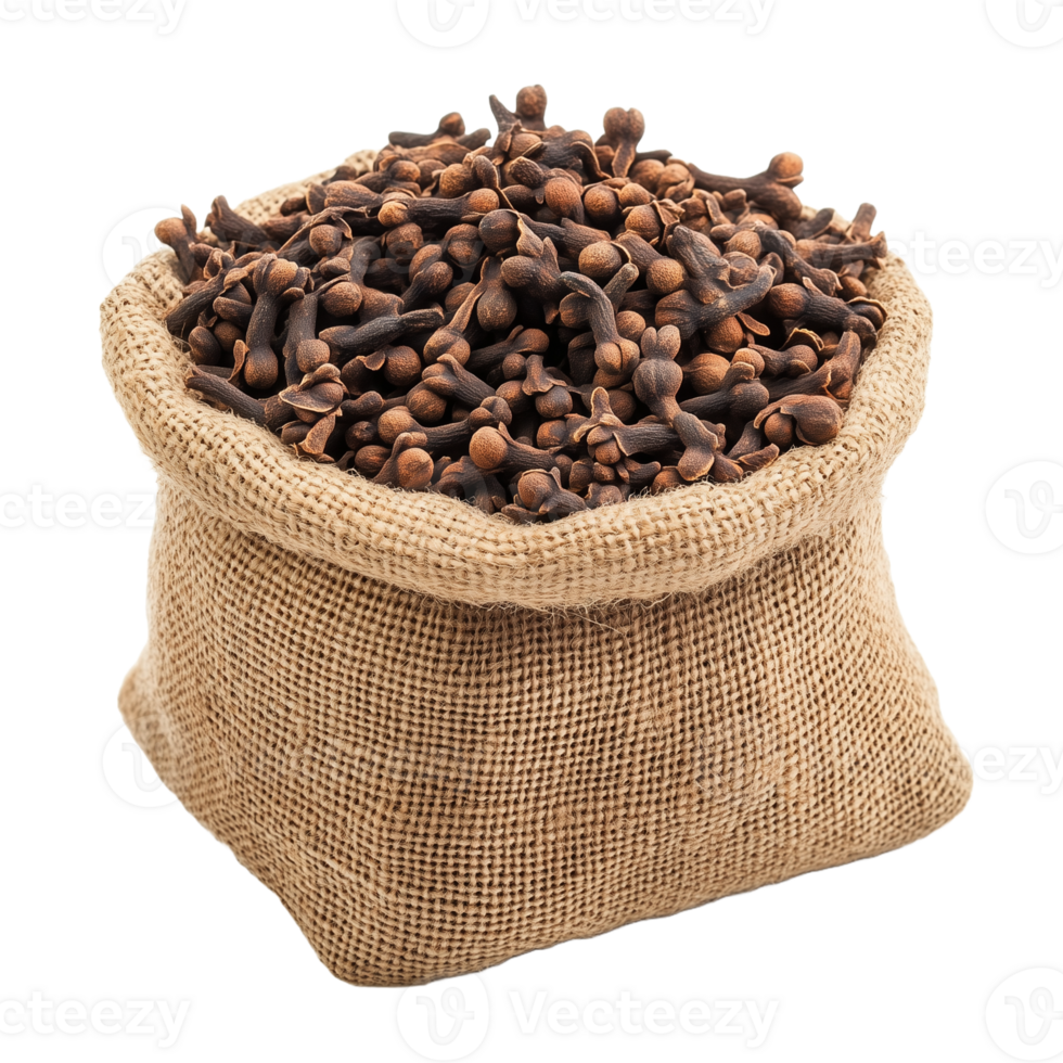 cloves in a sack on a transparent background png