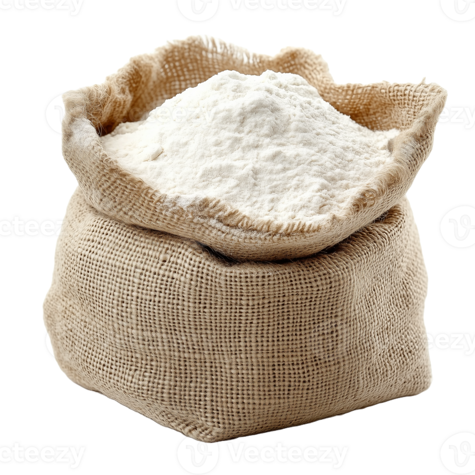 Burlap Sack Filled with Fine Flour png