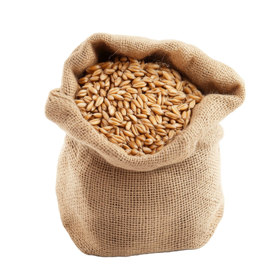 Burlap Sack Filled with Healthy Oats for Nutritious Meals and Snacks png