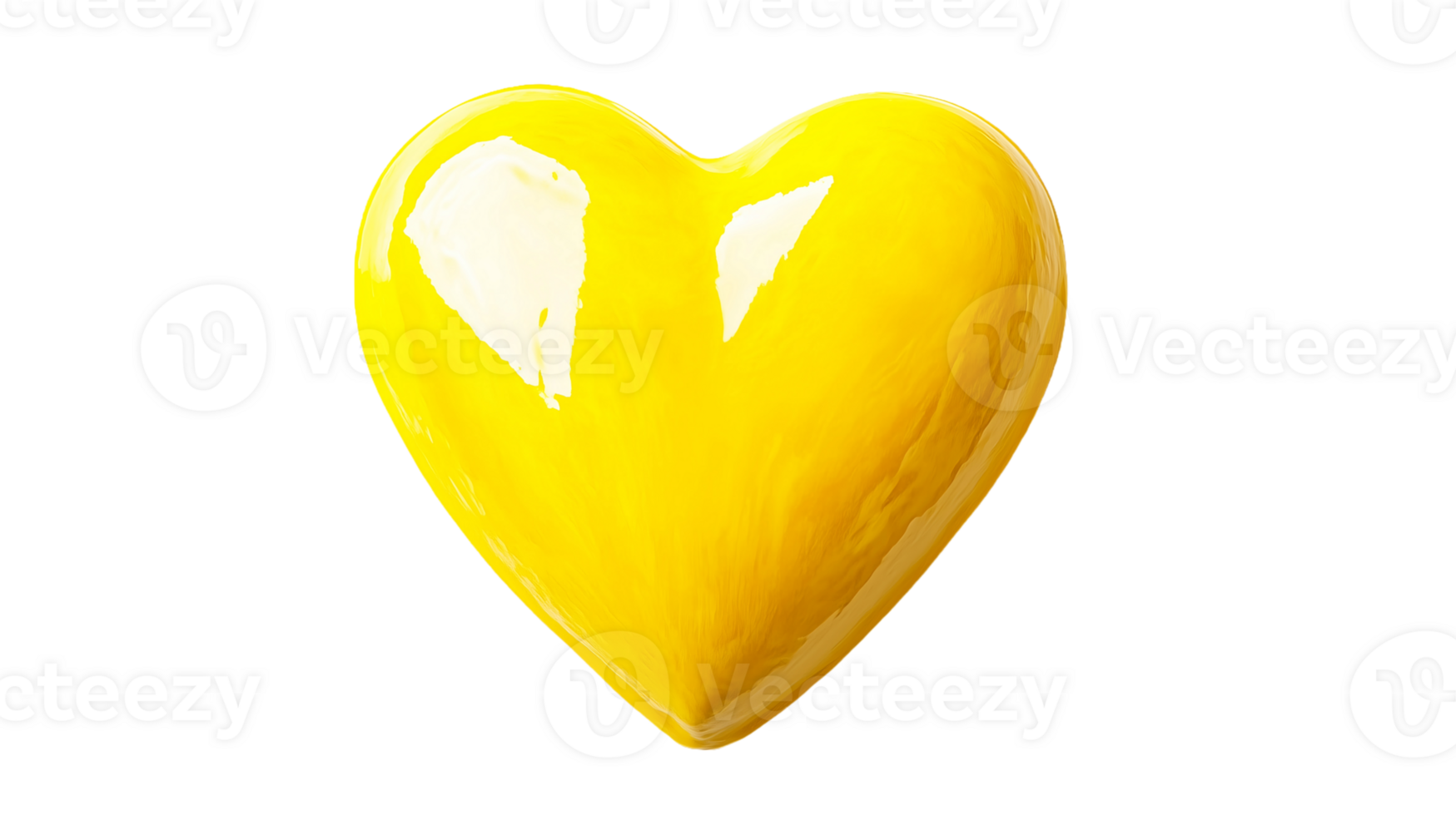 Bright Yellow Heart Symbol Representing Love, Joy, and Positivity for Creative Projects png