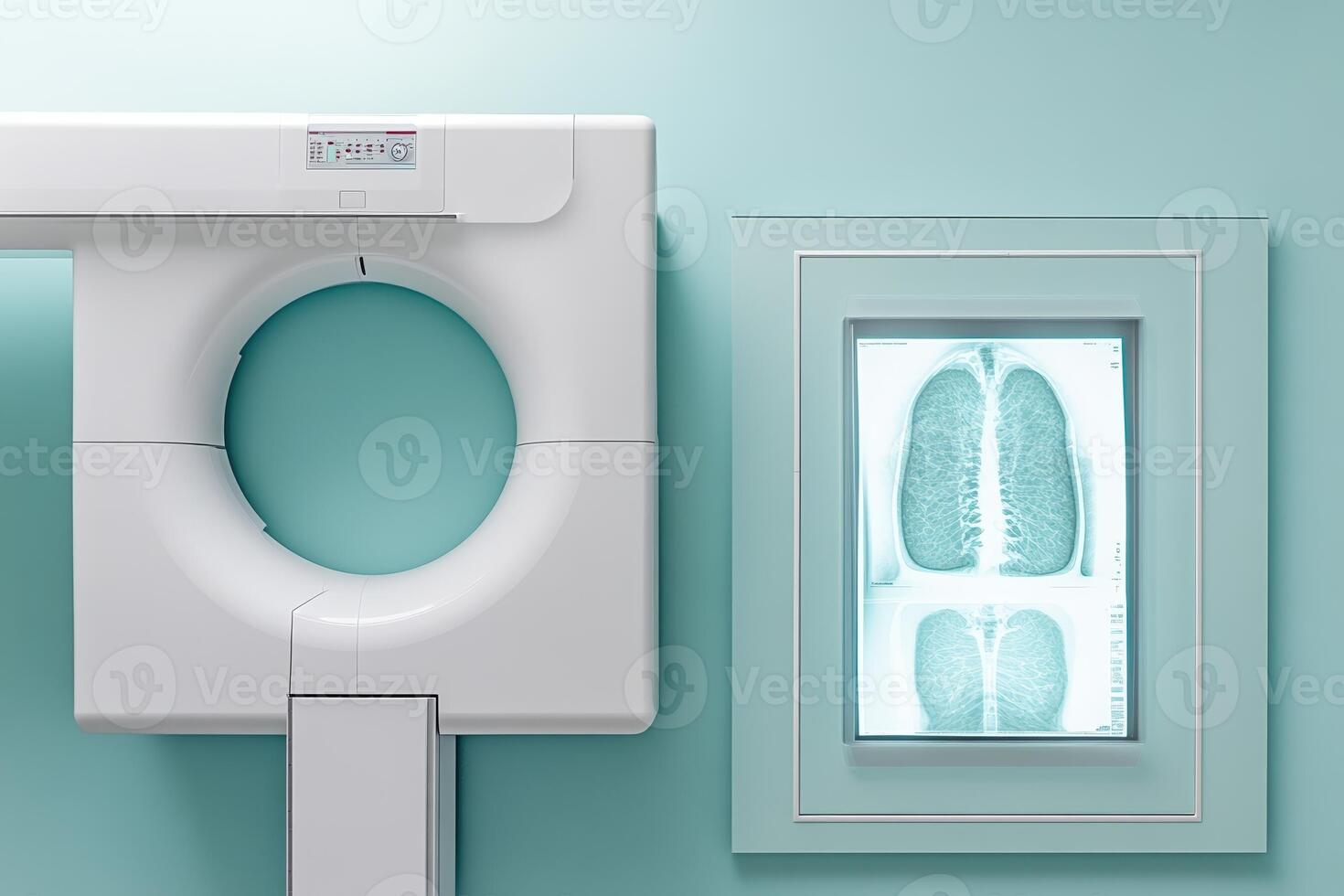 Medical Imaging Equipment and Scan Results Displayed photo