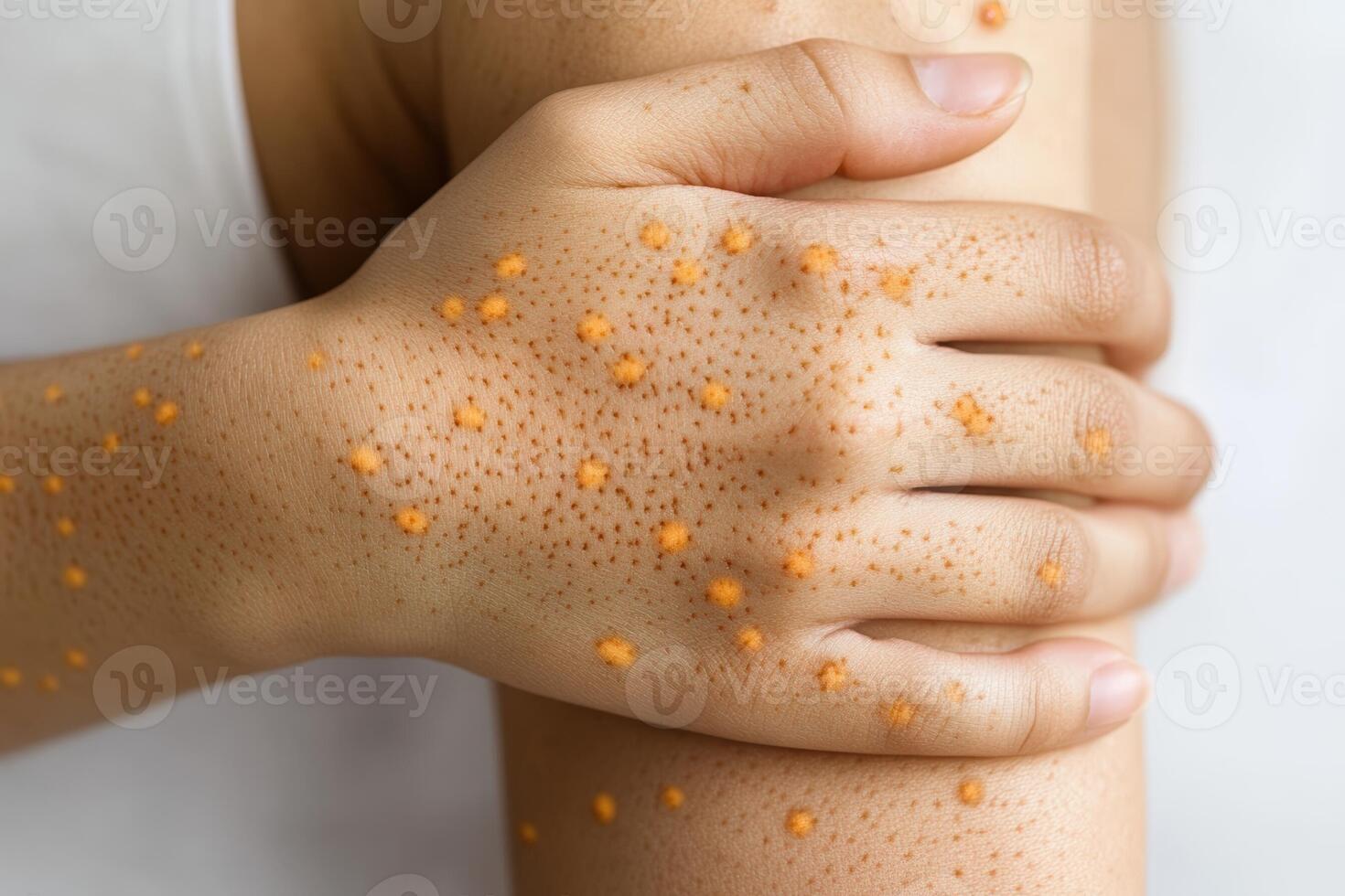 A child with a rash on their arm photo