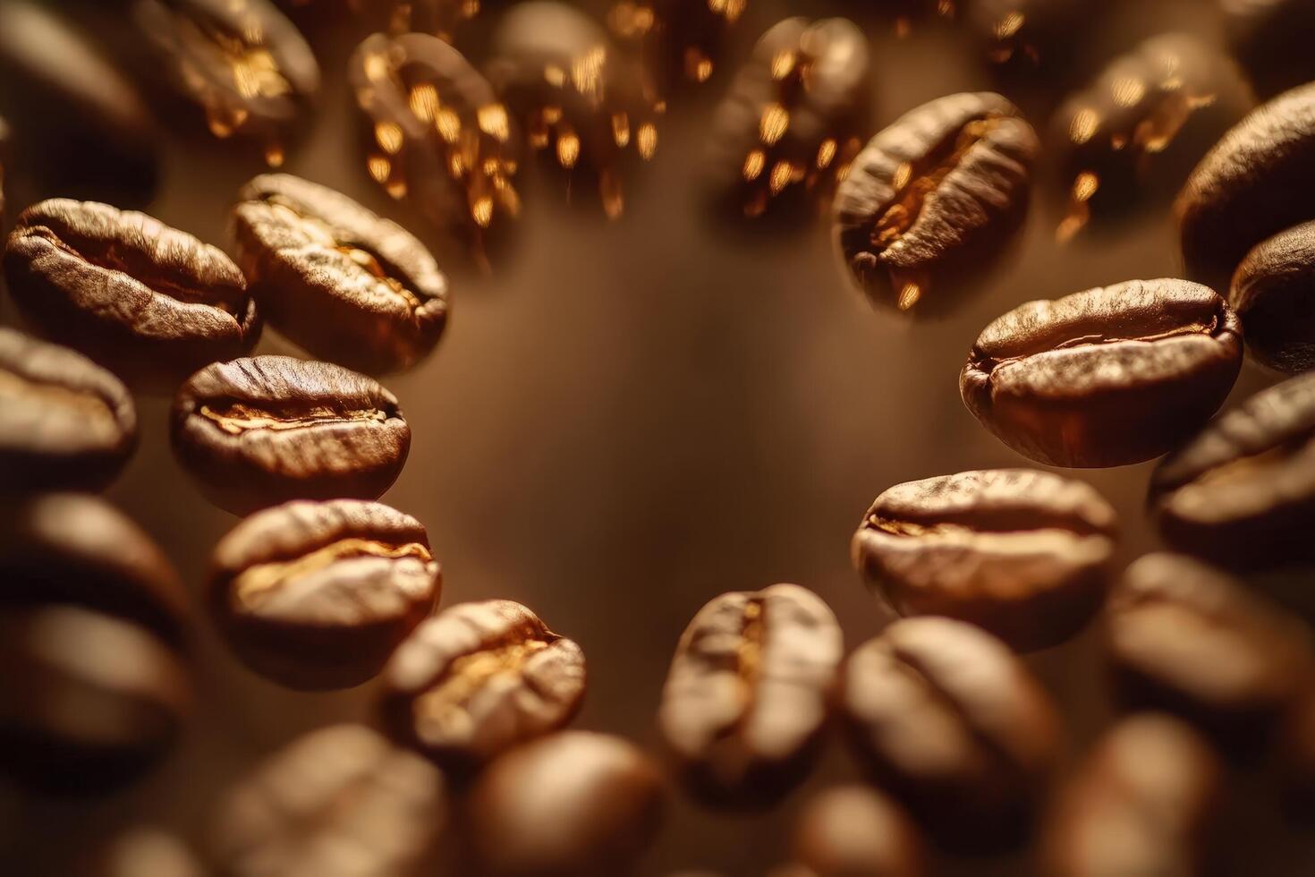 Roasted Coffee Beans Forming a Heart Shape photo
