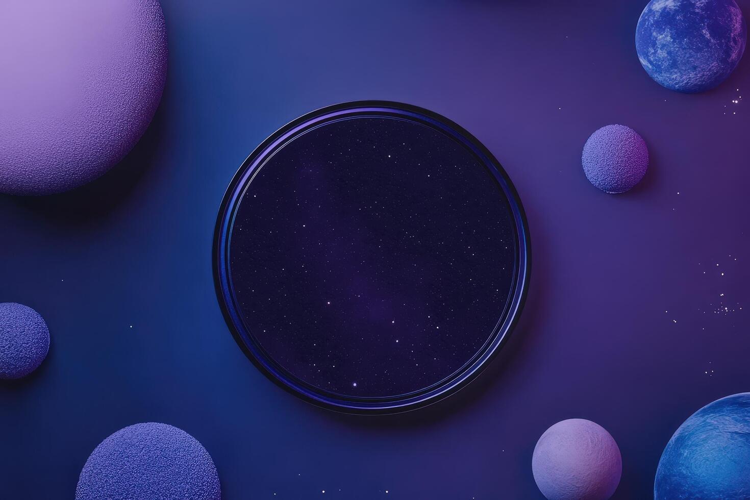 Celestial Bodies Orbiting a Starry Portal photo