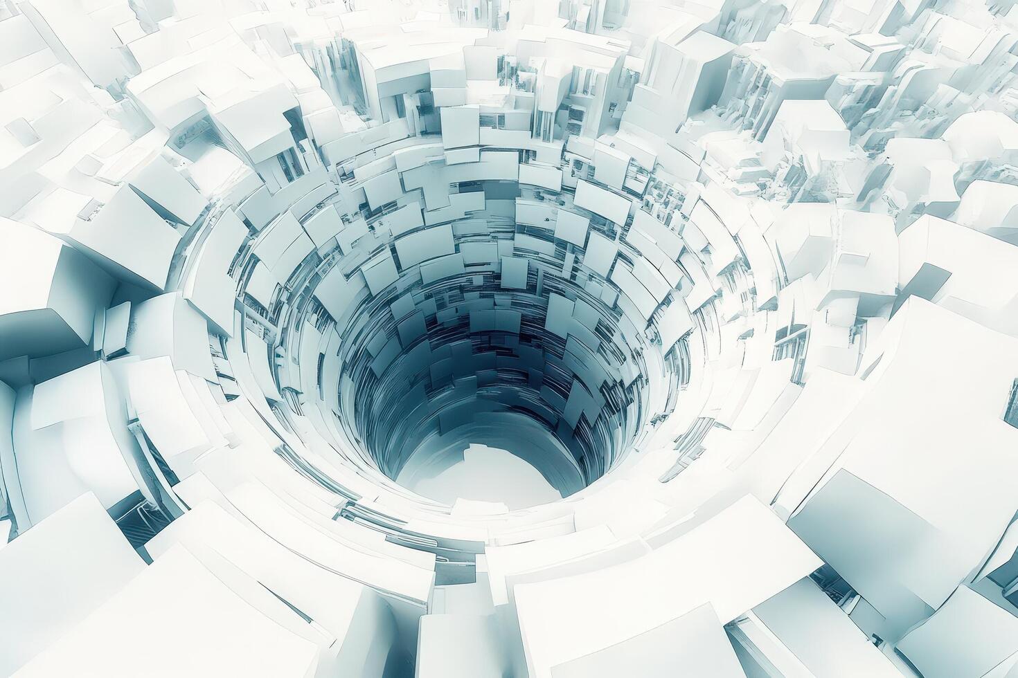 Abstract White Geometric Tunnel Design photo