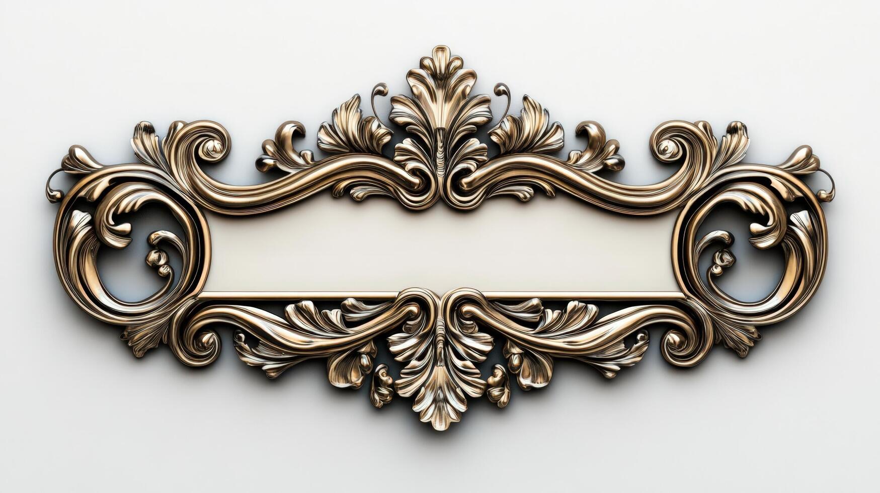 Golden ornate frame with a blank space for text photo