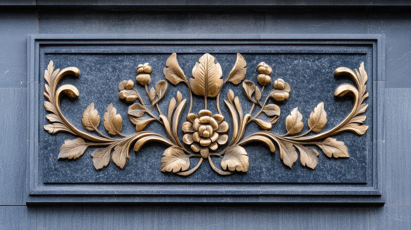 A decorative gold leaf on a building photo