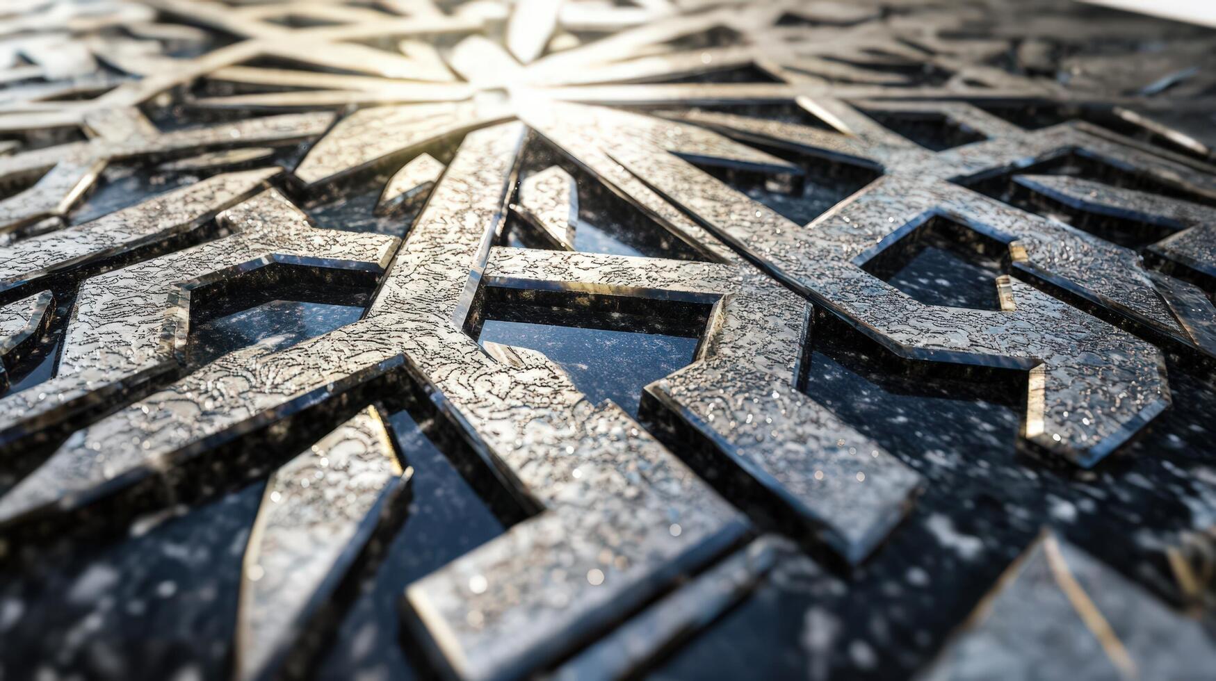 A close up of a snowflake on a black background photo