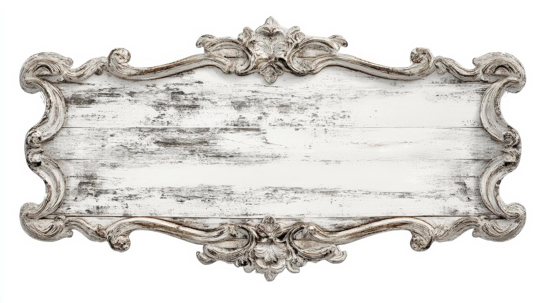 An old wooden sign with a white background photo