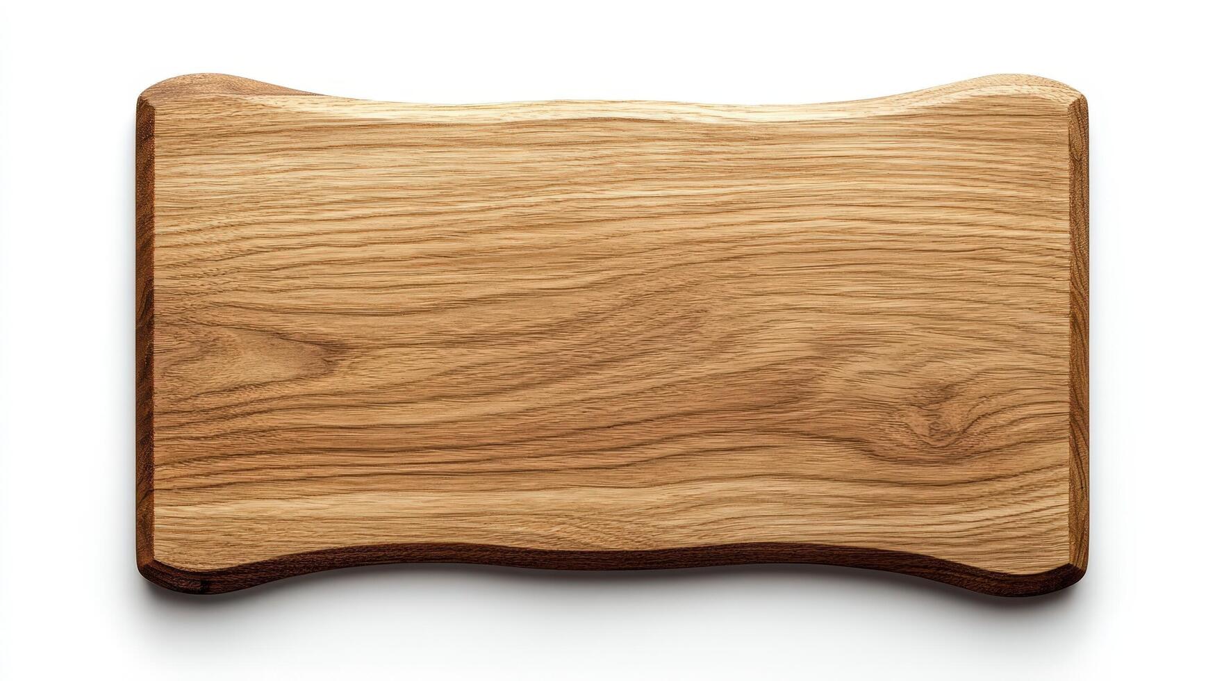 A wooden cutting board on a white background photo