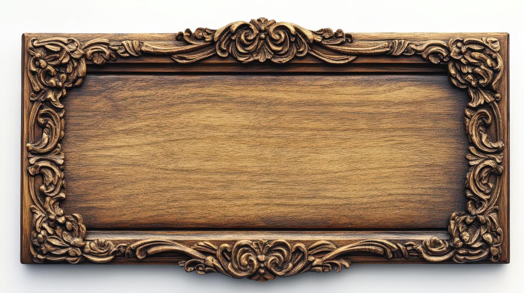 An old wooden frame with ornate design photo