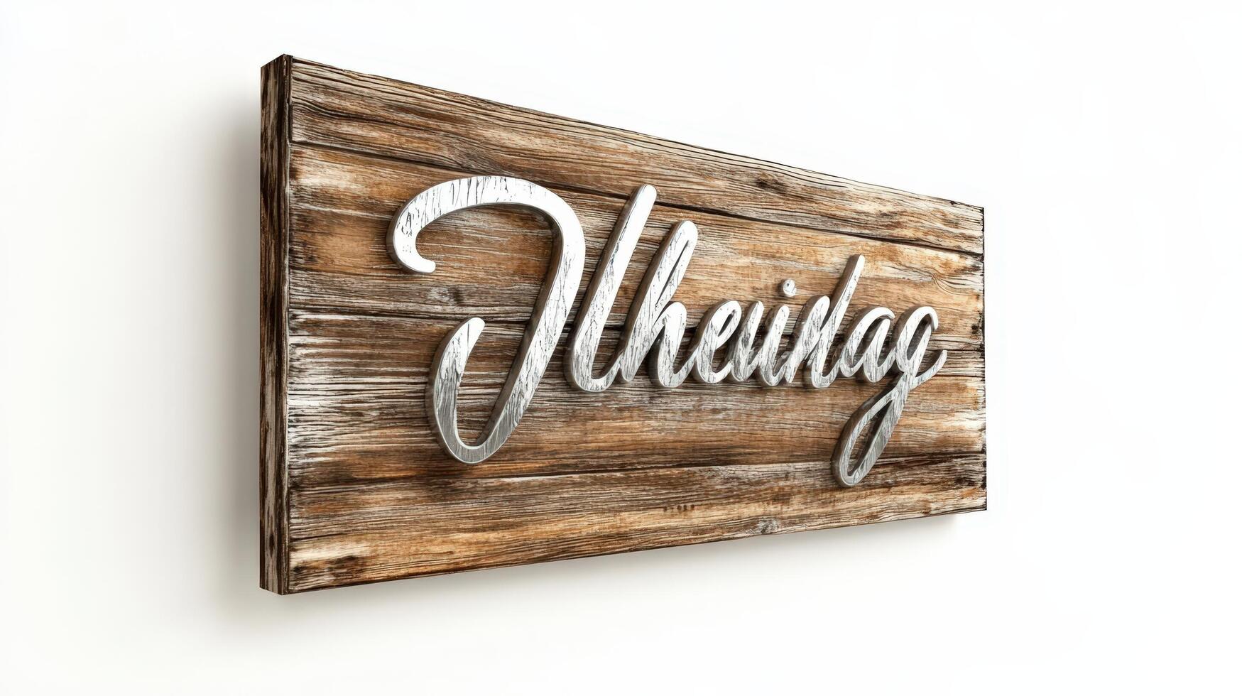 A wooden sign with the word'hiening'on it photo