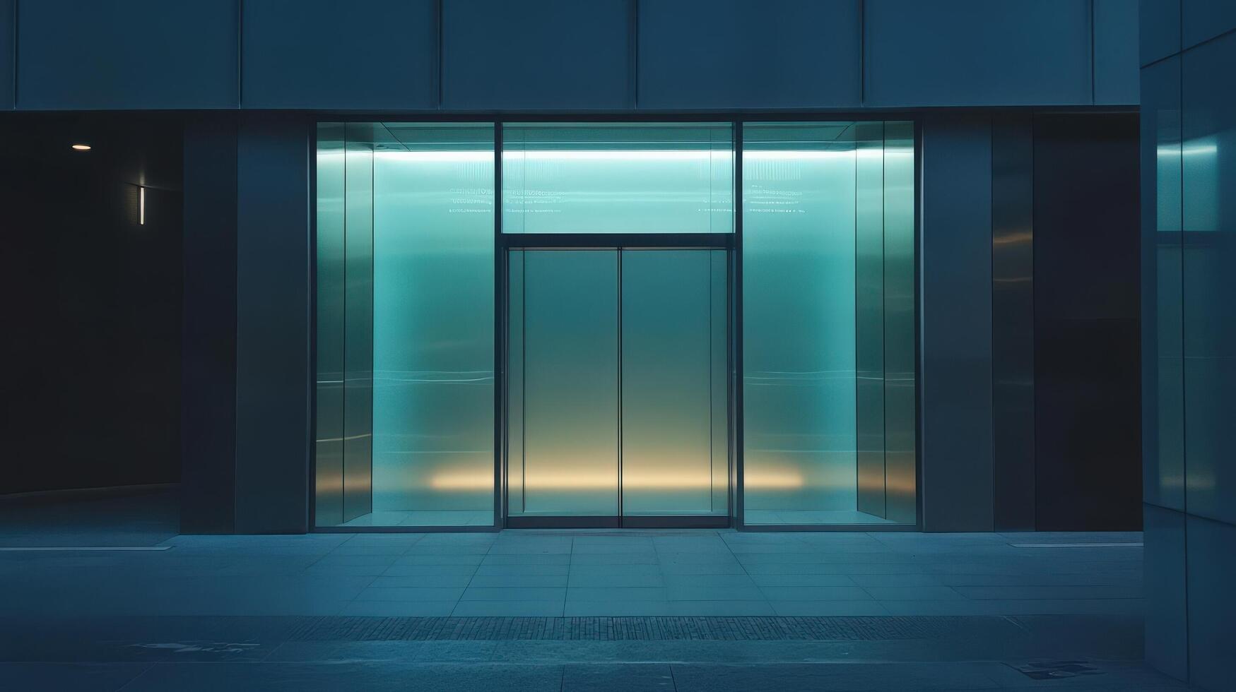 An elevator in a building with a light on it photo