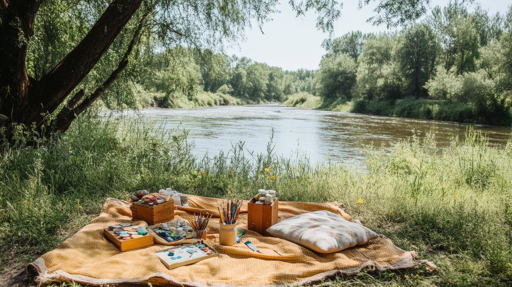 Picnic on the river photo