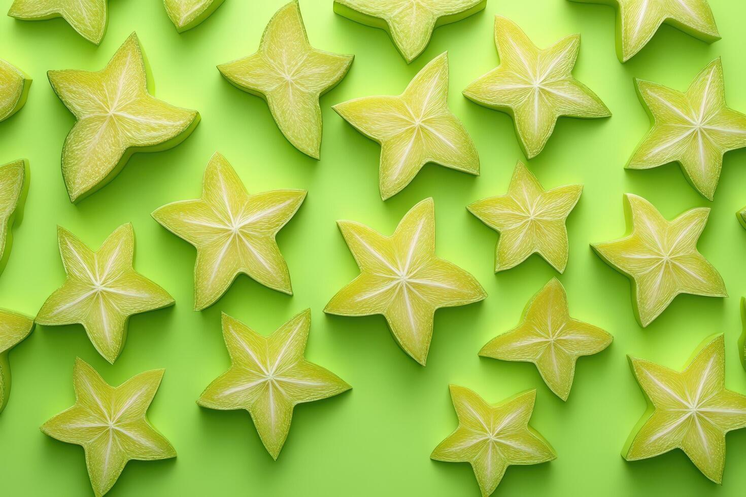 A group of starfish on a green background photo