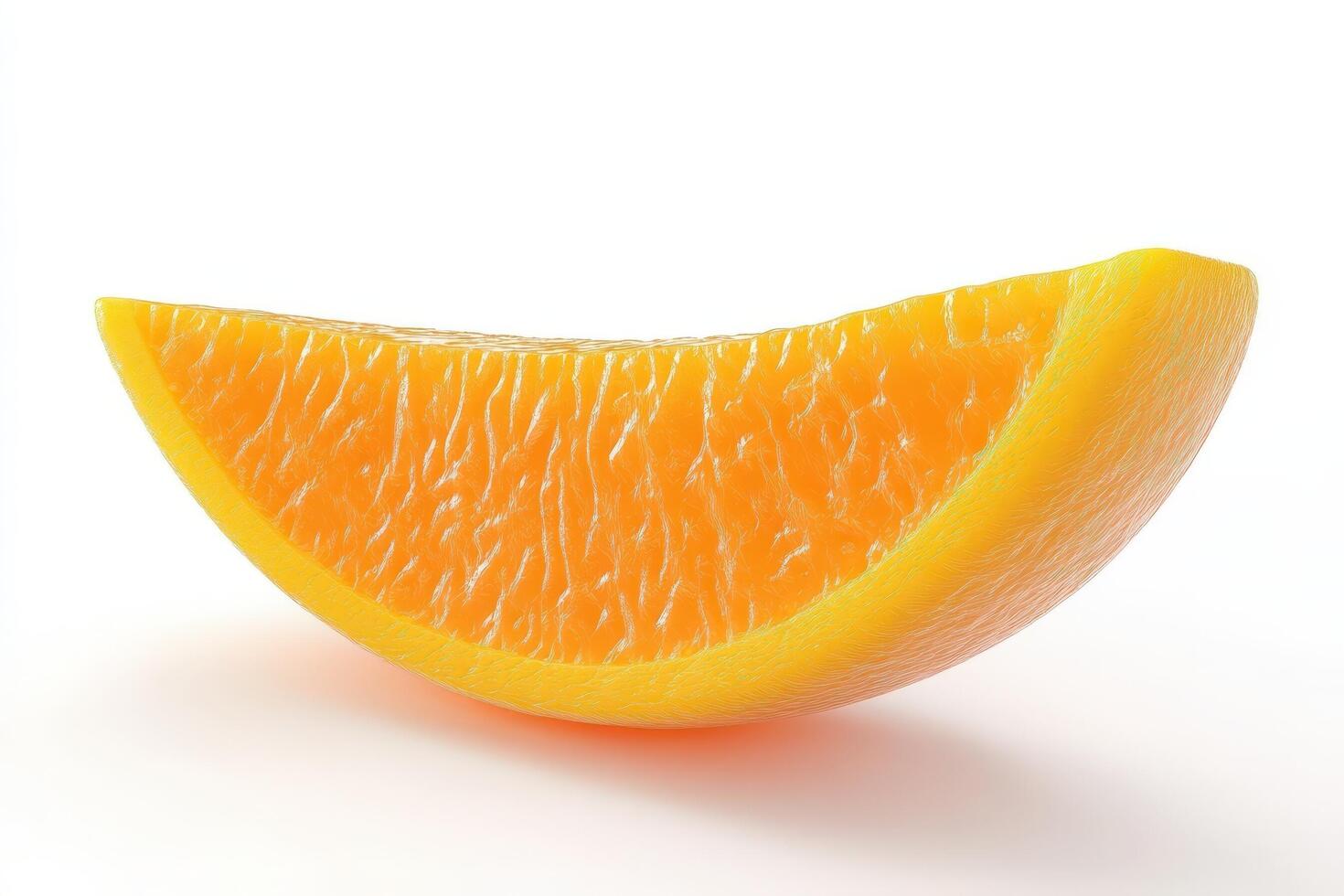 A single juicy orange segment isolated on white photo