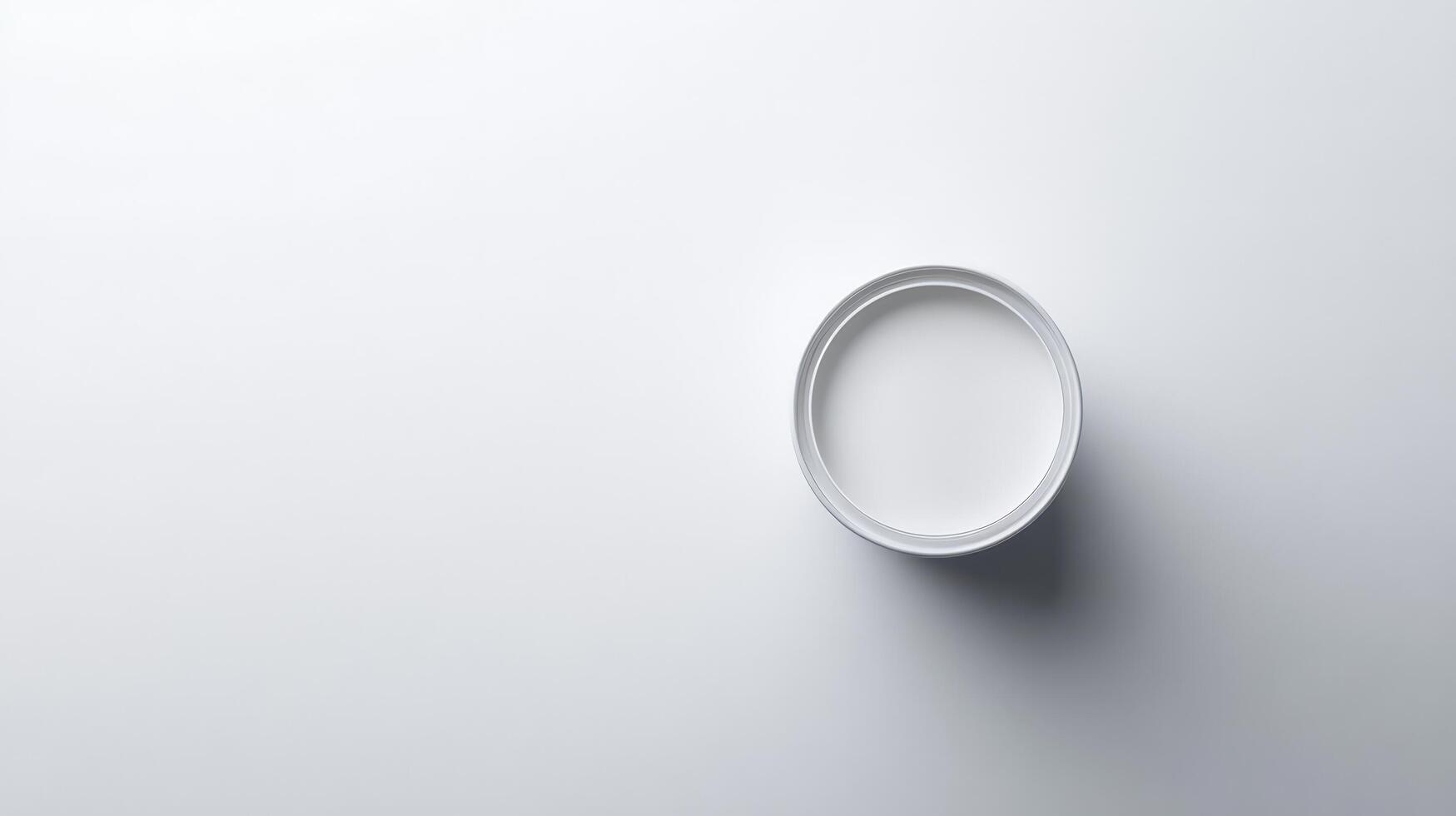 White Paint Can Top View Simple Background photo