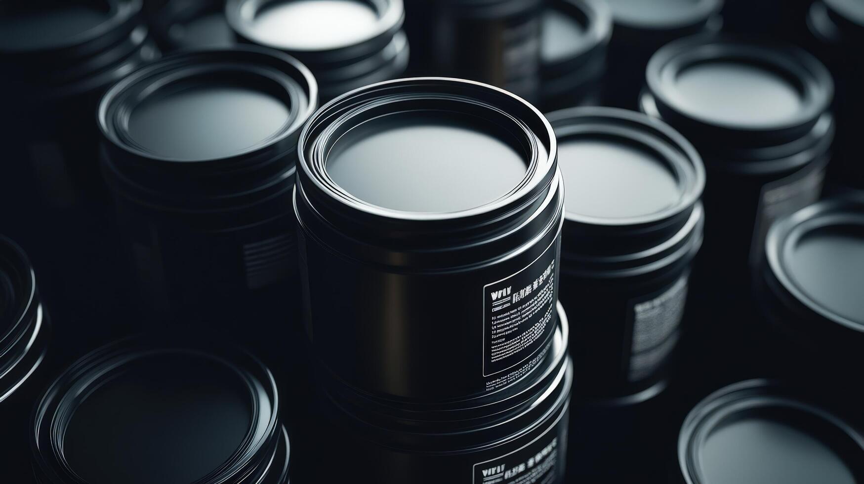 A Stack of Black Cylindrical Containers photo