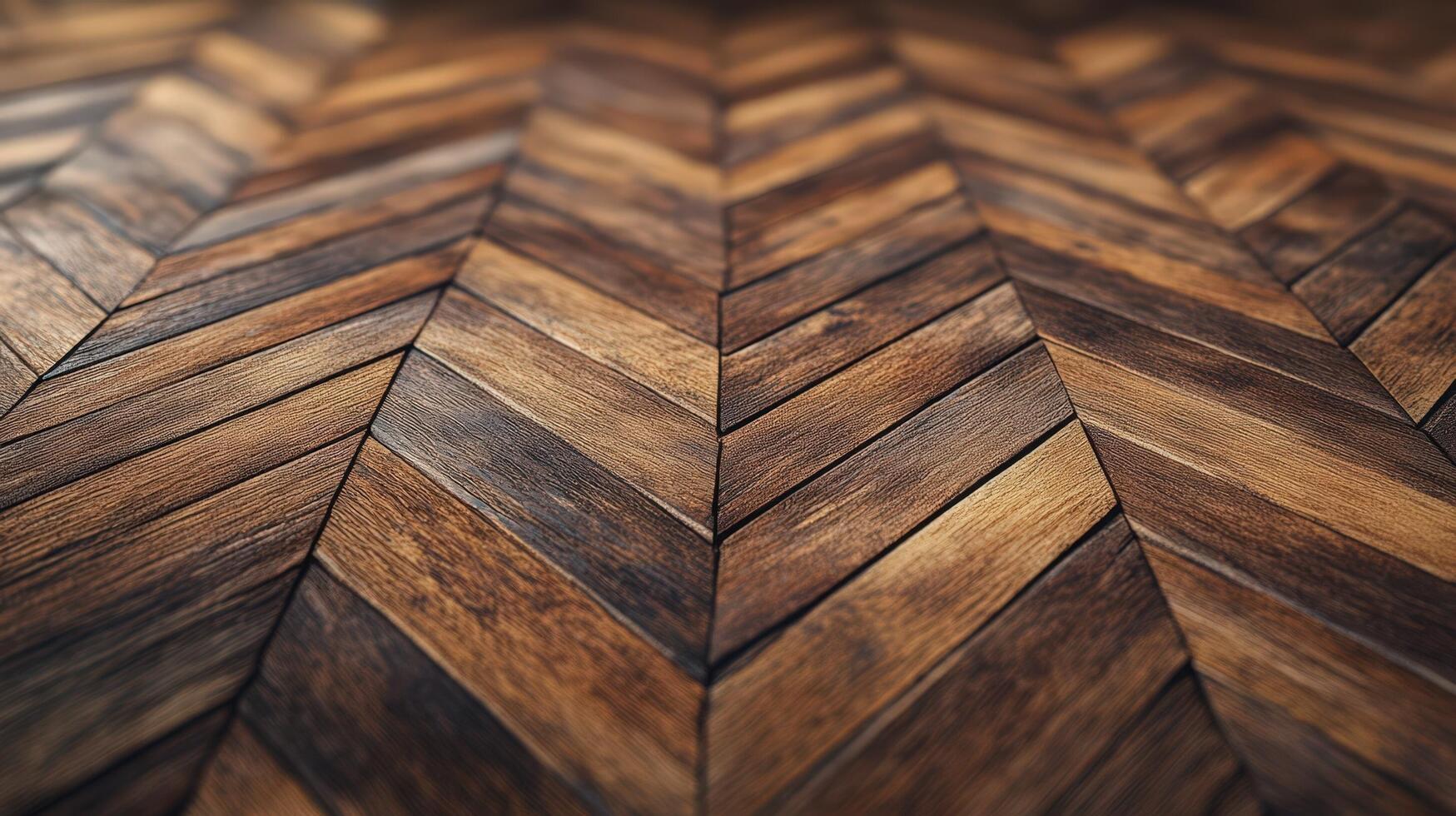 Wood floor with herringbone pattern photo
