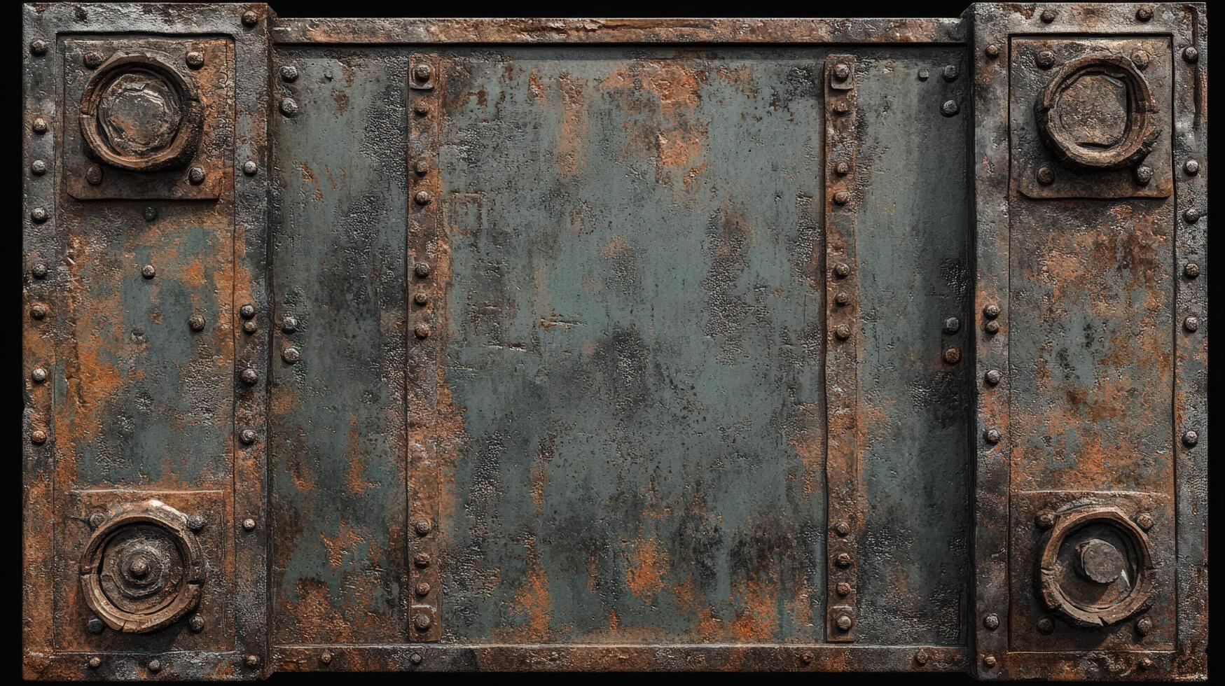 Rusty Metal Panel With Industrial Details photo