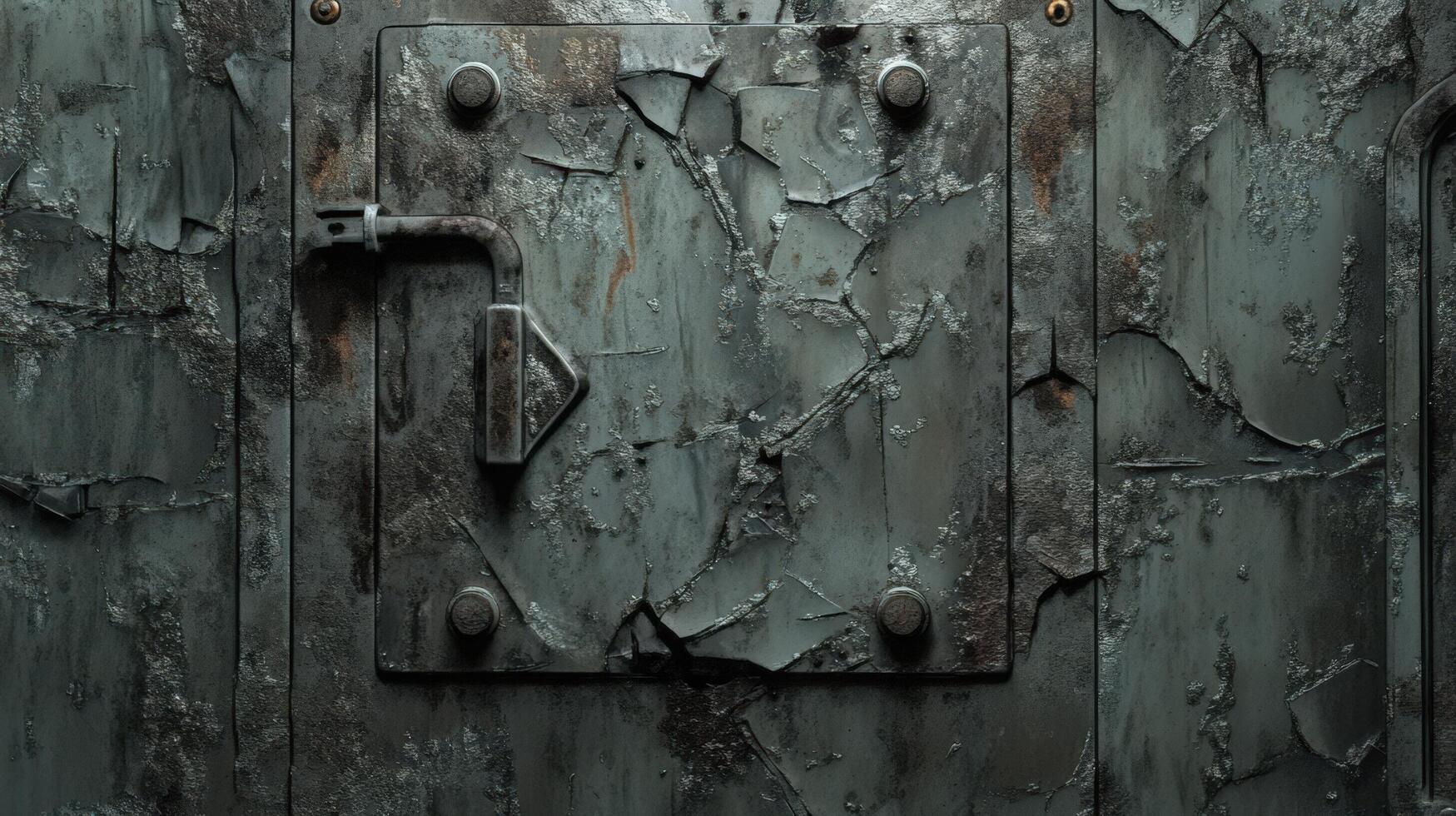 Weathered Metal Panel With Rusted Latch photo