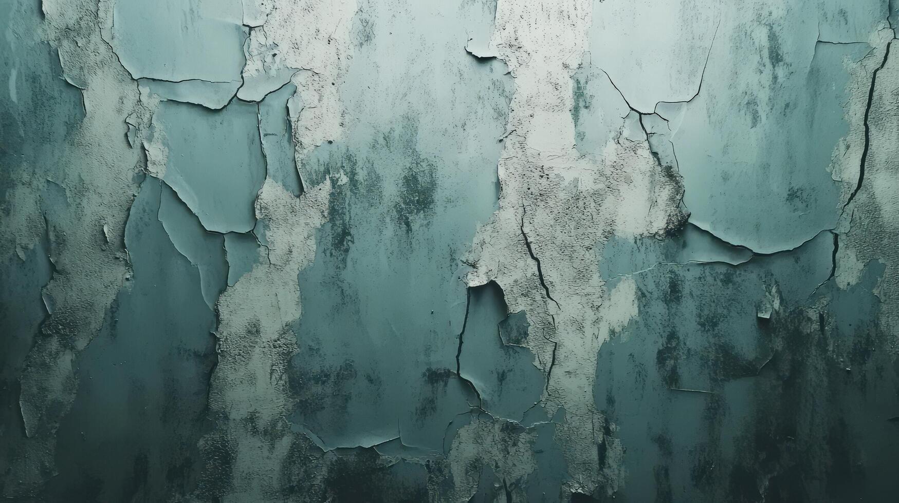 Teal Wall With Peeling And Cracked Paint photo